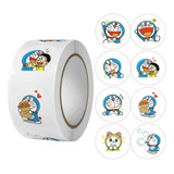 Sticker Rollo 500 Unidades Doraemon Etiqueta El Gato Cósmico