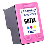 Cartucho Compatível Hp 667xl - 3ym78ab Color