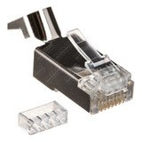 Conector Rj45 Cat6a / Cat7 Blindado Com Guia Pack 10 Pçs