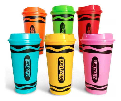 7 Vasos Crayola Personalizados , Tipo Starbucks 