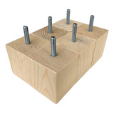 Kit De 6 Patas Para Box Spring Cuadradas De 7 Cm De Altura