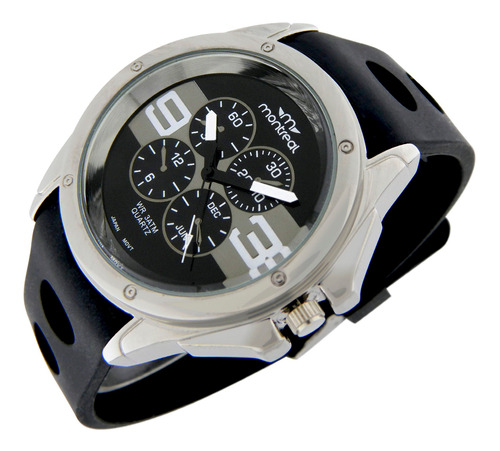 Reloj Puls. Montreal Hombre Ml1206 Caja Metal Malla Silicona