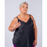 Musculosa Seda Y Puntilla Plus Size Talle Grande Especial 10