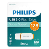 Pendrive Philips 128 Gb Alta Velocidad Edición Nieve Usb 3.0 Color Blanco