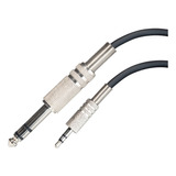 Cabo Profissional P2 Para P10 Estéreo Conector Metal 4 Mts