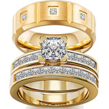 Ringheart Anillos De Pareja Rellenos De Oro Amarillo De Cort