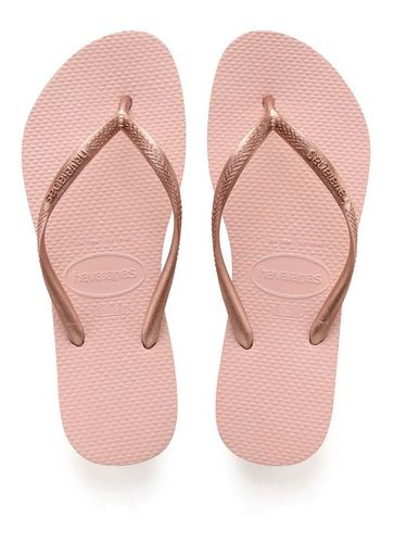 Ojotas Havaianas Mujer Slim Originales Lisas Con Tira Fina