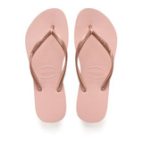 Ojotas Havaianas Mujer Slim Originales Lisas Con Tira Fina