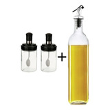 Dispensador Botella Para Aceite Con 2 Especiero Aceitera