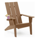 Mximu Modern Adirondack Chair Weather Resistant With Cup Ho.