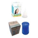 Copa Menstrual Maggacup Silicona + Vaso Esterilizador Color Color Copita 1 Y Vaso Azul