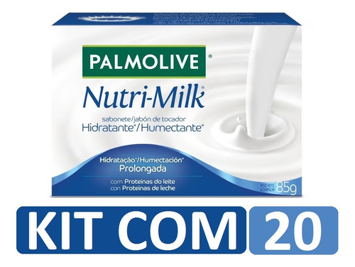 Kit Com 20 Sabonetes Em Barra Palmolive Nutri-milk 85g