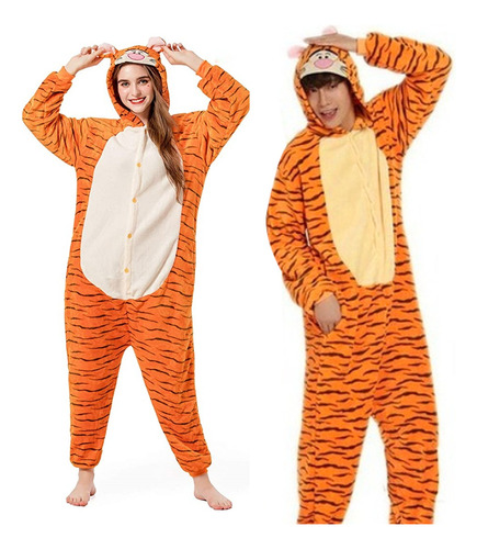 Pijama Disfraz Polar Para Adultos Diseño De Tigre