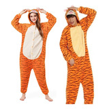Pijama Disfraz Polar Para Adultos Diseño De Tigre