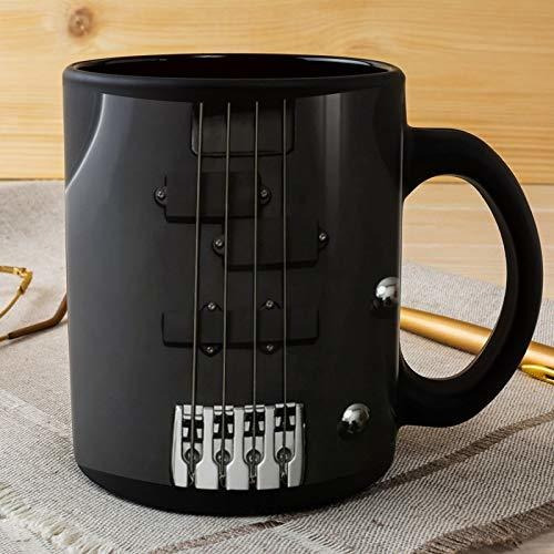 Taza Música Guitarra Bajo Negra - Regalo Padres/madres.