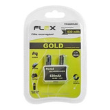 Pilha Recarregavel Aaa 630mah 1,2v C/2 Flex