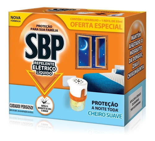  Repelente Elétrico Ap Sbp + Refil Inseticida Cheiro Suave 