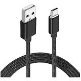 Cabo Usb Nylon 1m Para Samsung M53 5g - Compatível Preto