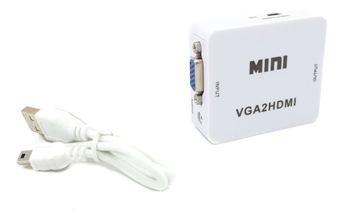 Convertidor Adaptador De Vga A Hdmi Tv Monitor + Cable Usb