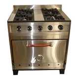 Cocina Industrial 4 Hornallas 80cm Acero Fundicion Eg