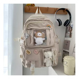 Mochila Impermeable Kawaii Coreano 17 Pulgadas Mujer