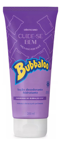 Oboticario Cuide Se Bem Hidratante Bubbaloo Uva 200ml