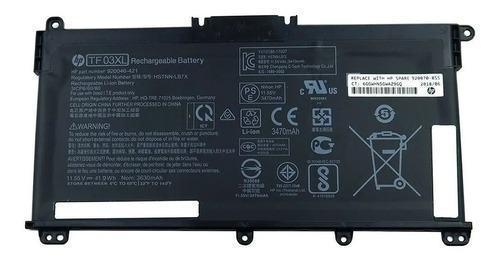 Tf03xl - Original Hp Battery 11.5 V 3470 Mah 41.9 Wh