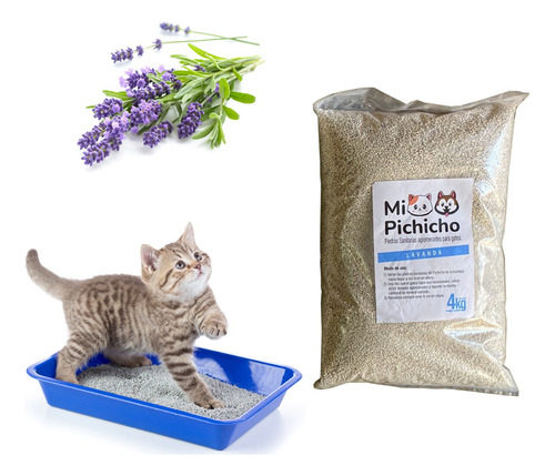 Piedritas Para Gatos Aglomerante Mi Pichicho Lavanda 4 Kg