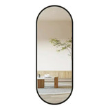 Espelho Decorativo Oval Corpo Inteiro Moldura Preta 100x30