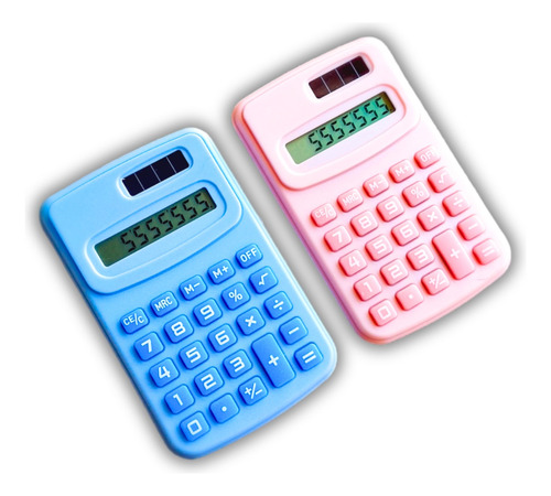 Kit Calculadora Mini De Bolso Rosa Portátil Mesa Escritório
