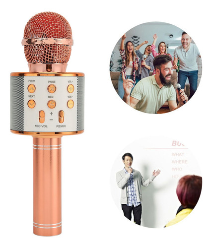 Microfono Karaoke Inalambrico Con Bluetooth Y Bocina Altavoz