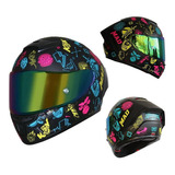 Casco Kov Aircut Smash Multi Color Para Moto Mica Iridium Color Negro Tamaño Del Casco L