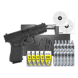 Pistola Rossi Glock 19 G11 6mm + 5 Munição + 10 Co2 + Maleta