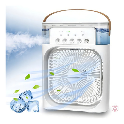 Ventilador Enfriador Humidificador Led Difusor Aroma Cantidad De Aspas 3 Estructura Blanco Aspas Negro Diámetro 14 Cm Material De Las Aspas Plástico 110v