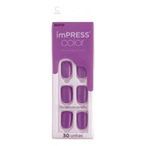 Unhas Autocolantes Kiss Ny Impress Curto Lilac Sky Imc26y2b