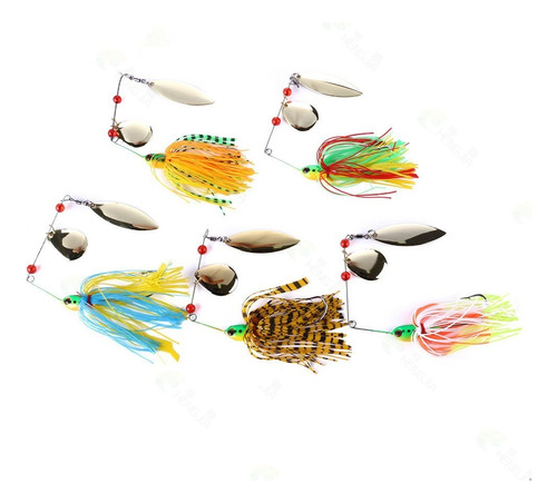 5 Cebos De Señuelos De Pesca Multicolores Spinnerbait