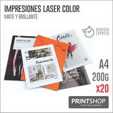 Impresiones Bajadas Laser Color A4 200g X 20 Unidades