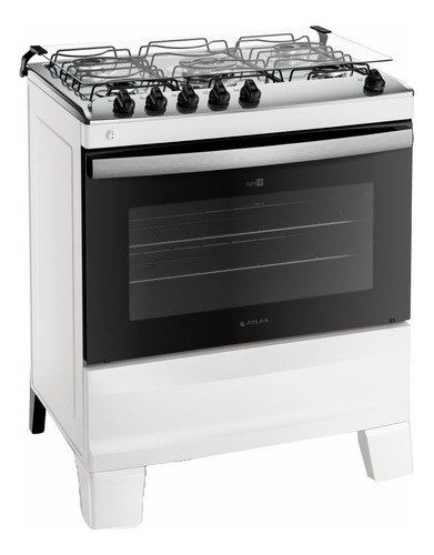 Fogão Atlas Agile Up 5 Bocas De Mesa Inox Branco Bivolt