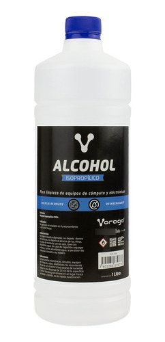 Alcohol Isopropílico Vorago Limpieza De Pc´s Electrónica 1lt