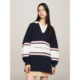 Polo De Rugby Color Block Azul Tommy Jeans