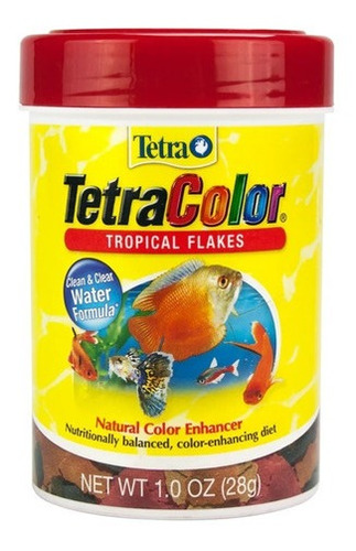 Alimento En Hojuelas Escamas Tetra Color Para Peces En Acuarios Y Peceras En Tarro De 28gr 1oz