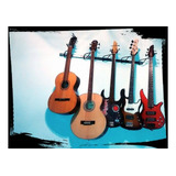 Soportes Pared Para 3 Guitarras O Bajos, Regulable En Angulo