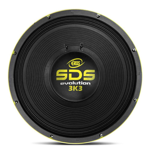 Subwoofer Eros 15p 3k3 1650 Watts Rms 4 Ohms Igreja Som Pa Cor Preto E Amarelo