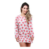 2 Pijama De Frio Camisola Manga Longa Sexy Inverno Fechado