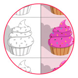 Pdf Imprimible Para Colorear: Comidas, Postres, Cupcakes