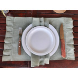 Set X6 Individuales Tela Tusor Mesa Lavable Mesa Mantel 