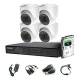 Kit Hikvision Dvr 4ch + 1tb + 4 Cámaras Full Hd 1080p Psenda