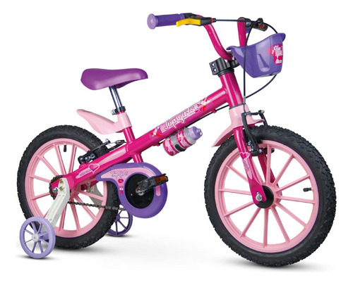 Bicicleta Menina Infantil Nathor Top Girls Aro 16 Rosa