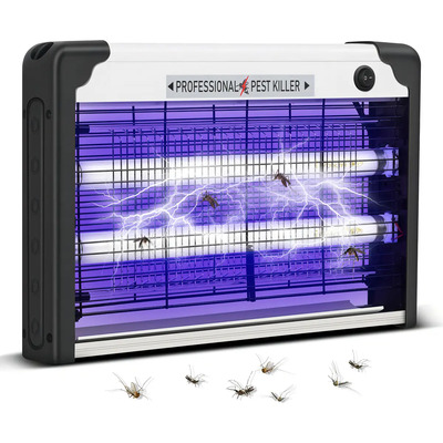 Lámpara Mata Mosquitos Eléctrico Repelente 20W 4200v,luz Uv, Ipx4 Impermeable, Para Jardines Interiores Y Exteriores, Dormitorios Y Cocinas, Silencioso Exterminador Repelente De Mosquitos | Envío gratis