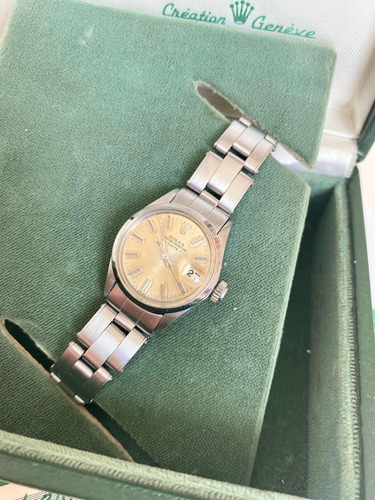 Reloj Rolex De Dama Date Ref 6516  Con Caja Y Papeles